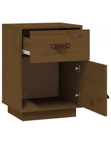 Comodini Miele 2 pz 40x34x55 cm in Legno Massello di Pino