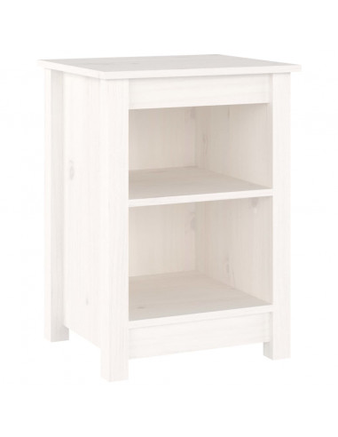 Comodini 2 pz Bianchi 40x35x55 cm in Legno Massello di Pino