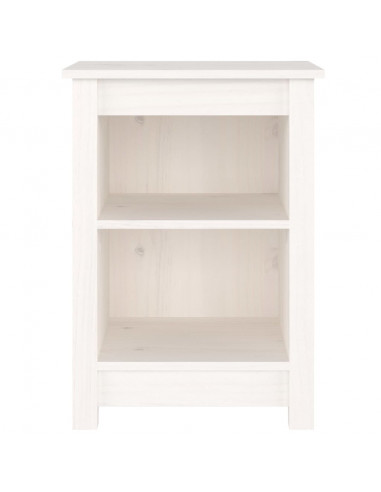 Comodini 2 pz Bianchi 40x35x55 cm in Legno Massello di Pino