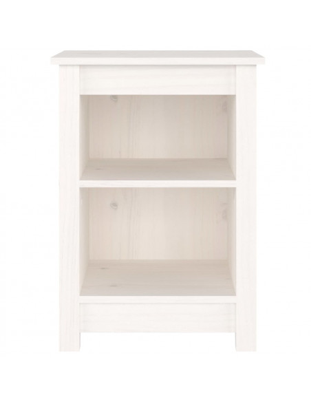 Comodini 2 pz Bianchi 40x35x55 cm in Legno Massello di Pino