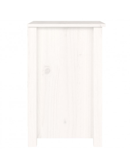Comodini 2 pz Bianchi 40x35x55 cm in Legno Massello di Pino
