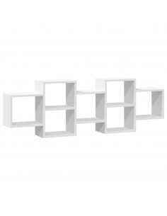 Scaffale a Parete Bianco 129x18x42 cm in Truciolato 2