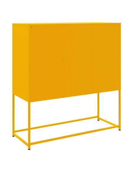 Credenza Giallo Senape 100,5x39x107 cm in Acciaio