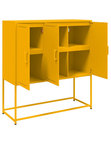 Credenza Giallo Senape 100,5x39x107 cm in Acciaio