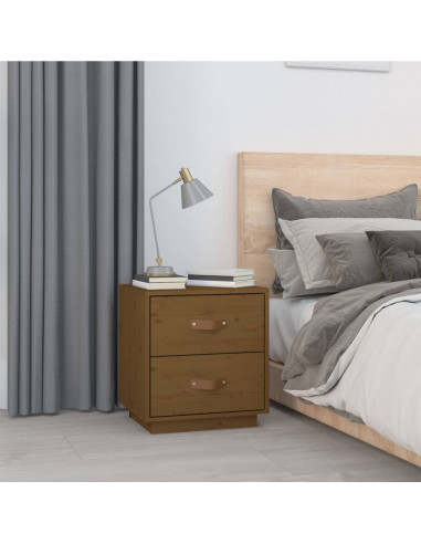 Comodini 2 pz Miele 40x34x45 cm in Legno Massello di Pino