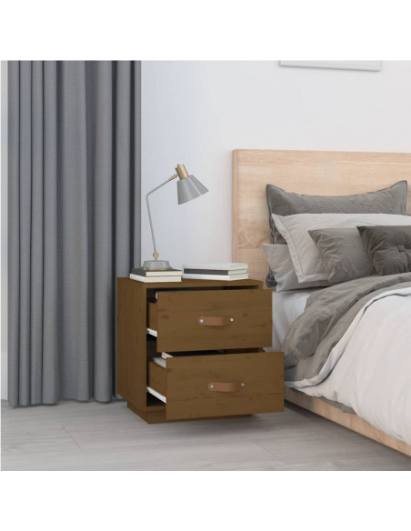 Comodini 2 pz Miele 40x34x45 cm in Legno Massello di Pino