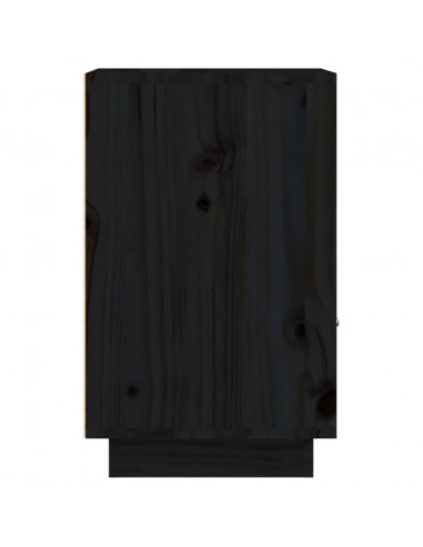 Comodini Neri 2 pz 40x34x55 cm in Legno Massello di Pino