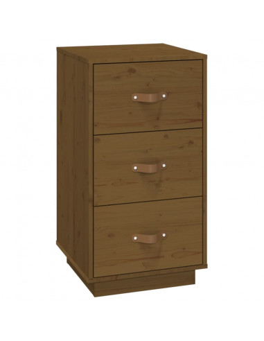 Comodino Miele 40x40x75 cm in Legno Massello di Pino