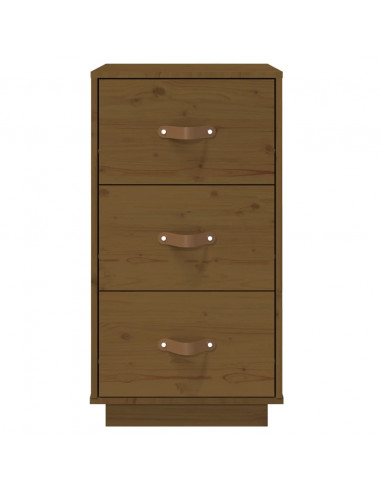 Comodino Miele 40x40x75 cm in Legno Massello di Pino