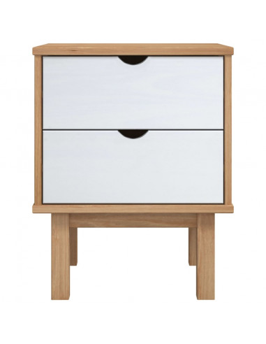 Comodino OTTA Marrone e Grigio 45x39x57 cm in Legno di Pino
