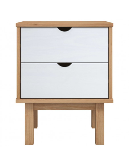 Comodino OTTA Marrone e Grigio 45x39x57 cm in Legno di Pino