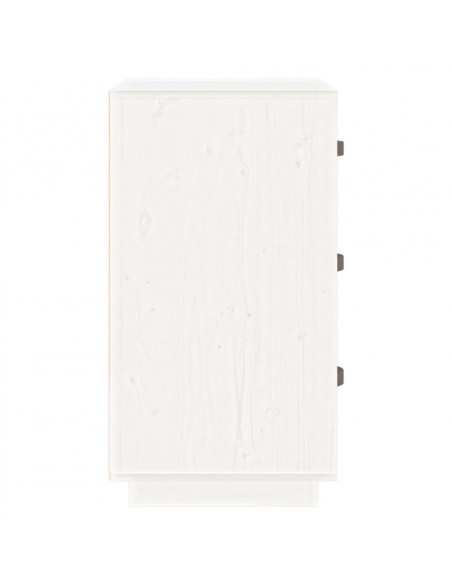 Comodini Bianchi 2 pz 40x40x75 cm in Legno Massello di Pino