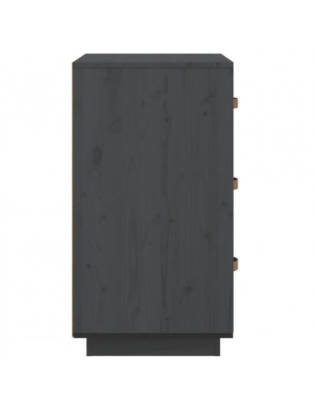 Comodini Grigi 2 pz 40x40x75 cm in Legno Massello di Pino