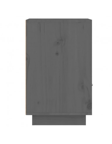 Comodini Grigi 2 pz 40x34x55 cm in Legno Massello di Pino