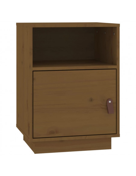 Comodino Miele 40x34x55 cm in Legno Massello di Pino
