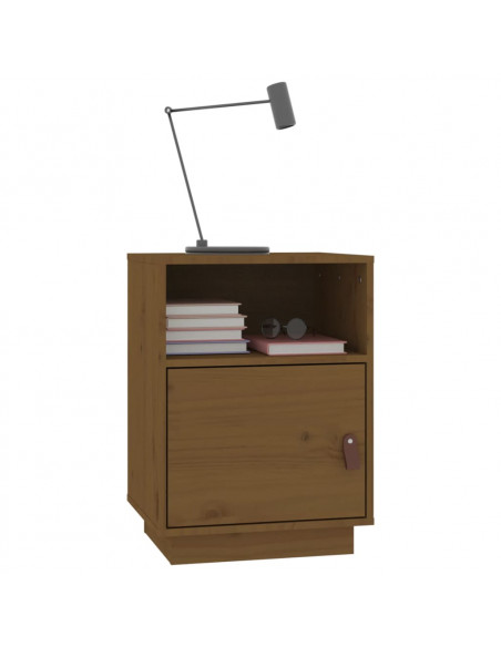 Comodino Miele 40x34x55 cm in Legno Massello di Pino