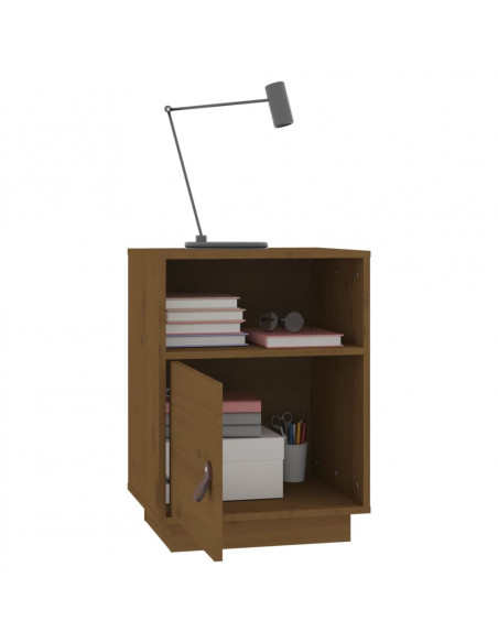 Comodino Miele 40x34x55 cm in Legno Massello di Pino