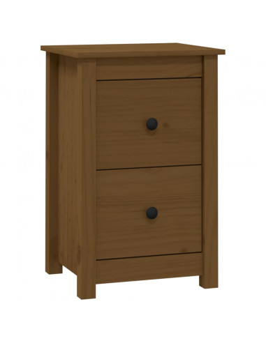 Comodino Miele 40x35x61,5 cm in Legno Massello di Pino