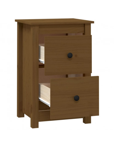 Comodino Miele 40x35x61,5 cm in Legno Massello di Pino