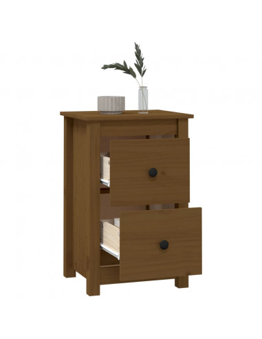 Comodini 2 pz Miele 40x35x61,5 cm in Legno Massello di Pino