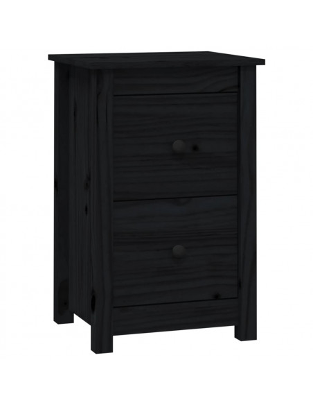 Comodino Nera 40x35x61,5 cm in Legno Massello di Pino