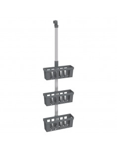 Ripiani Pensili da Doccia 30x15x(67-105) cm in Alluminio 2