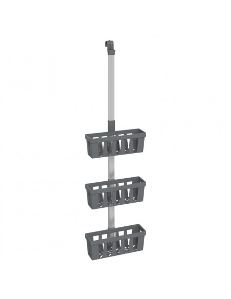 Ripiani Pensili da Doccia 30x15x(67-105) cm in Alluminio