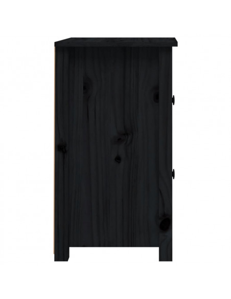 Comodino Nera 40x35x61,5 cm in Legno Massello di Pino
