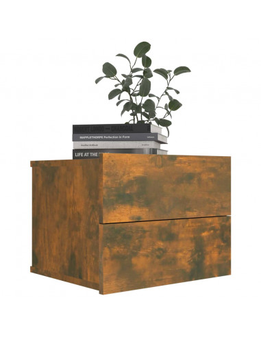 Comodino Rovere Fumo 40x30x30 cm Legno Multistrato