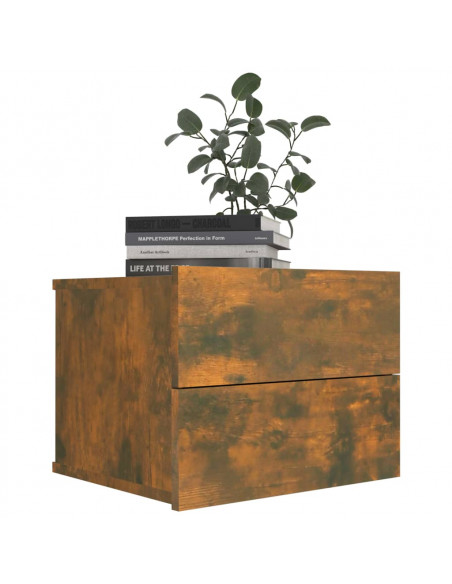 Comodini Rovere Fumo 2 pz 40x30x30 cm Legno Multistrato