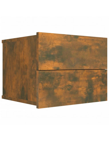 Comodini Rovere Fumo 2 pz 40x30x30 cm Legno Multistrato