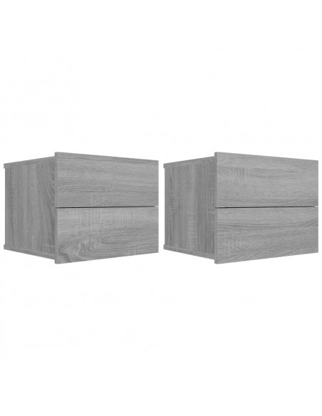 Comodini Grigio Sonoma 2 pz 40x30x30 cm in Legno Multistrato