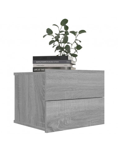 Comodini Grigio Sonoma 2 pz 40x30x30 cm in Legno Multistrato
