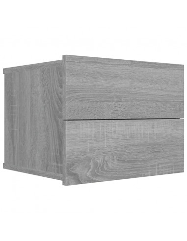 Comodini Grigio Sonoma 2 pz 40x30x30 cm in Legno Multistrato