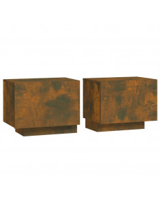 Comodino Rovere Fumo 100x35x40 cm Legno Multistrato 2