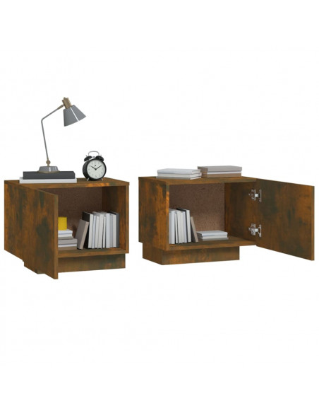 Comodino Rovere Fumo 100x35x40 cm Legno Multistrato