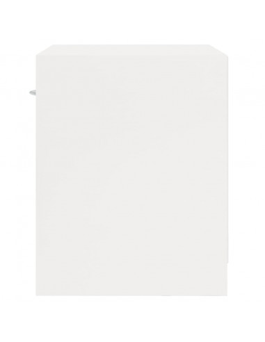 Comodini 2 pz con Cassetto in Bianco Lucido