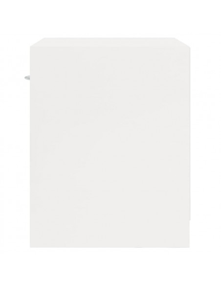Comodini 2 pz con Cassetto in Bianco Lucido