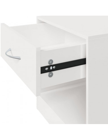 Comodini 2 pz con Cassetto in Bianco Lucido
