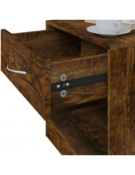 Comodini 2pz con Cassetto Rovere Fumo