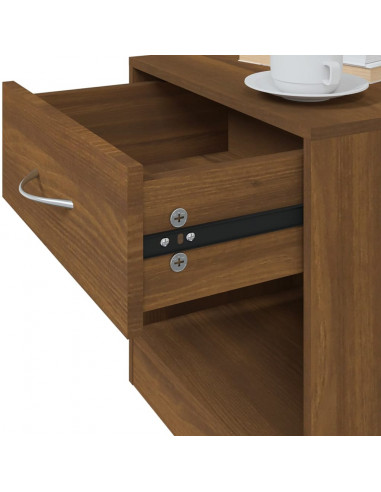 Comodini 2 pz con Cassetto Rovere Marrone