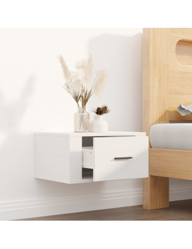 Comodino a Parete Bianco 50x36x25 cm