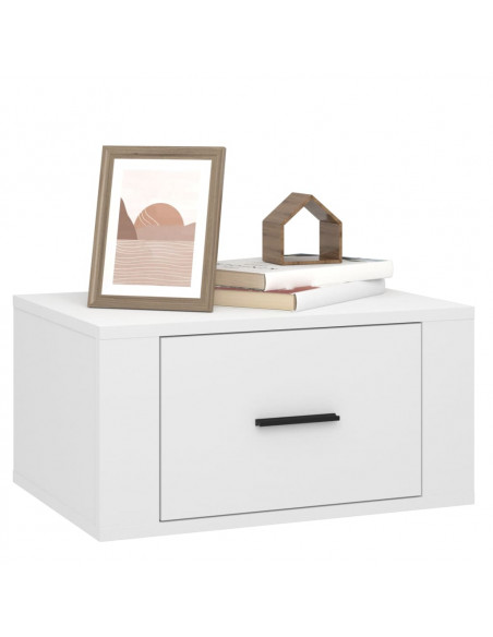 Comodino a Parete Bianco 50x36x25 cm