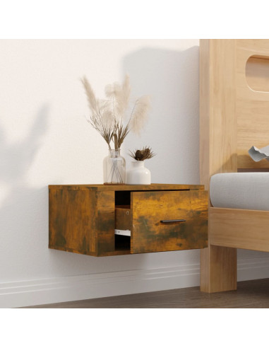 Comodino a Muro Rovere Fumo 50x36x25 cm