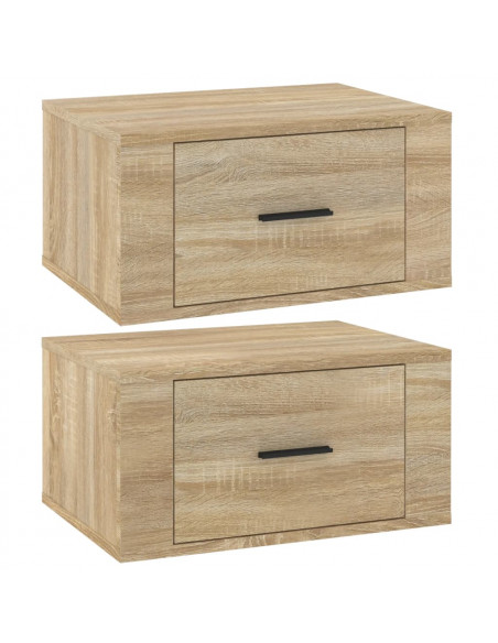 Comodini a Muro 2 pz Rovere Sonoma 50x36x25 cm