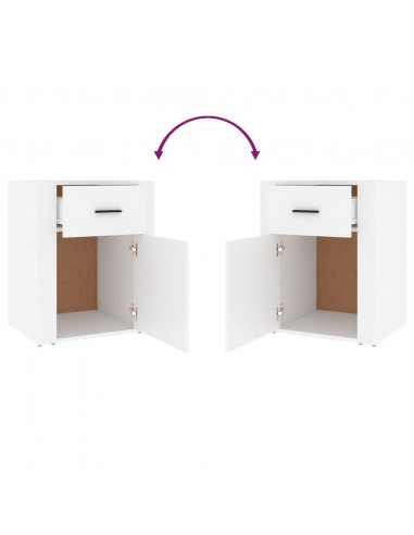 Comodino Bianco 50x36x60 cm in Legno Ingegnerizzato