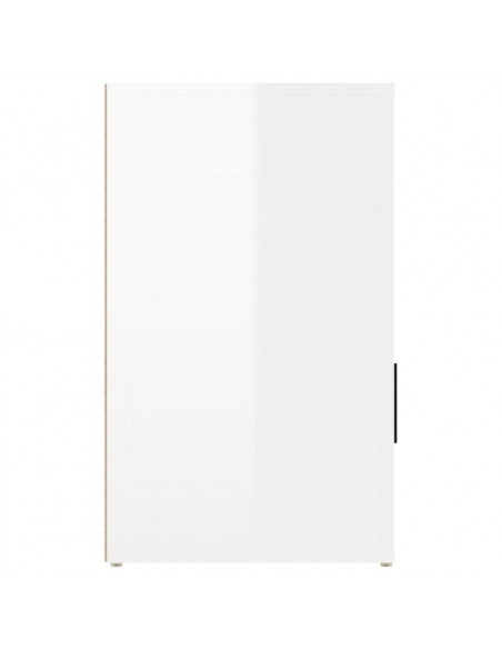 Comodino Bianco Lucido 50x36x60 cm in Legno Multistrato