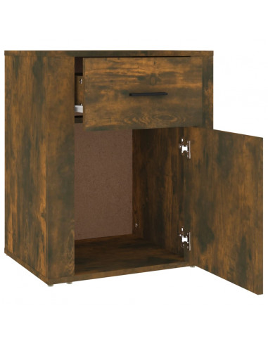 Comodino Rovere Fumo 50x36x60 cm Legno Multistrato