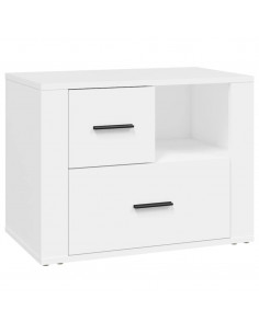 Comodino Bianco 60x36x45 cm in Legno Ingegnerizzato 2