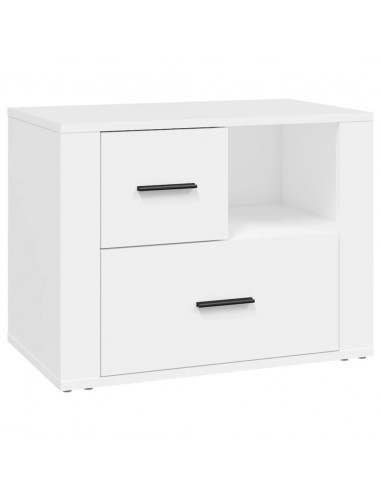 Comodino Bianco 60x36x45 cm in Legno Ingegnerizzato